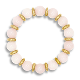 Women's Rose Quartz Bracelet for Love, Self-Worth & Emotional Grace in Gold